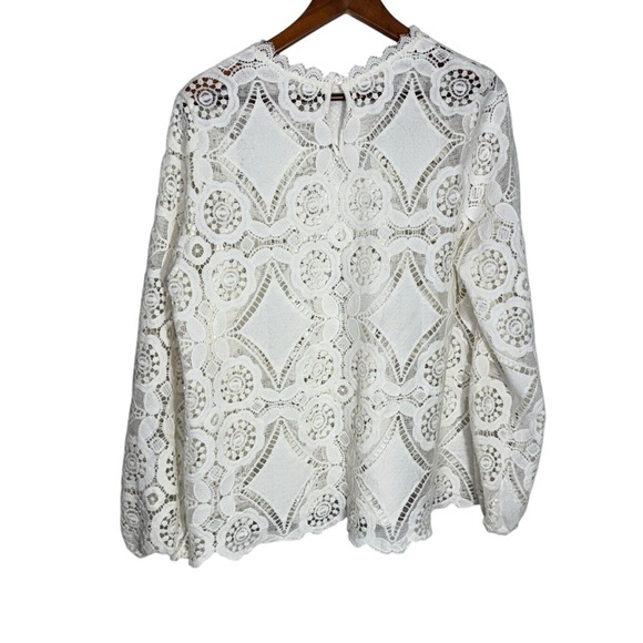 Pennington’s Crochet Blouse with Long Balloon Sleeves Size X - Picture 5 of 14